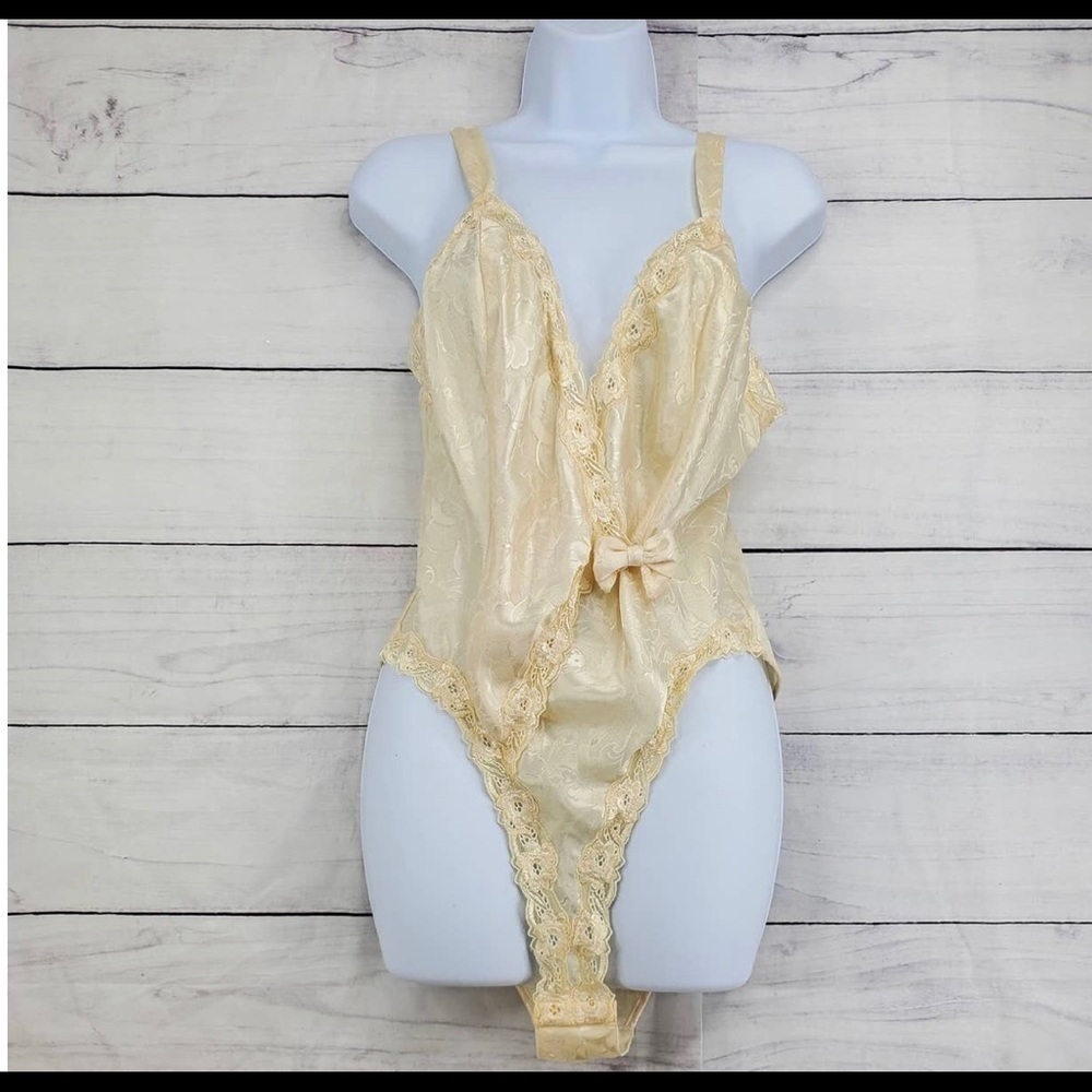 Vintage Victoria's Secret Gold Label Satin
High Rise Lace Bodysuit